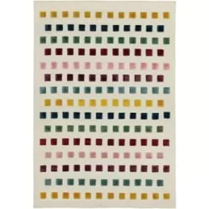 Theo Jewel Squares 120cm x 170cm Rectangle - Ivory and Multicoloured