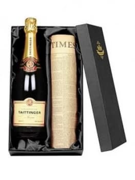 Tattinger Champagne and Newspaper in a Silk Lined Gift Box, One Colour, Women