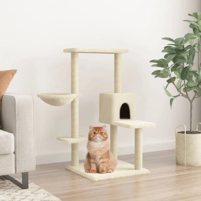VIDAXL Cat Tree with Sisal Scratching Posts Cream 95cm Vidaxl 8720845417123