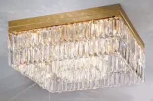 Prisma Designer Crystal Ceiling Light Polished Gold, 8x G9