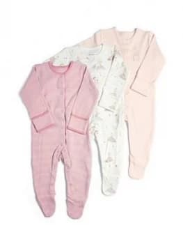 Mamas & Papas Ballerina Sleepsuits 3 Pack Baby Girls