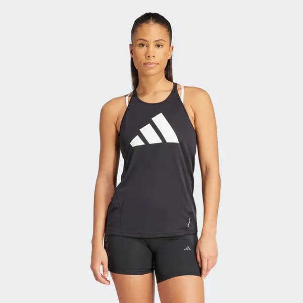 Run It Recycled Running Vest Top with Logo Print