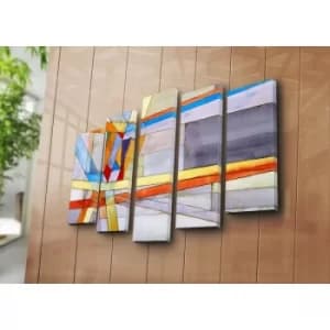 5PATK-208 Multicolor Decorative Canvas Painting (5 Pieces)
