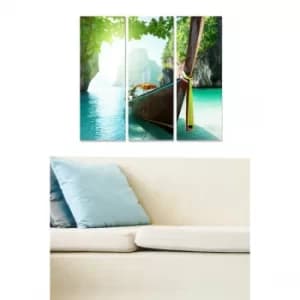 MDF93519007 Multicolor Decorative MDF Painting (3 Pieces)