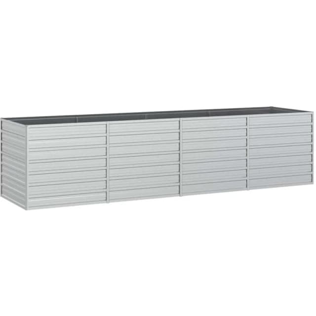 VIDAXL Garden Raised Bed 320x80x77cm Galvanized Steel Silver Vidaxl 8720286661802