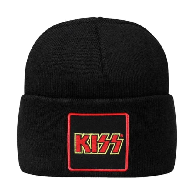 Amplified Mens Kiss Logo Beanie in Black Male One Size