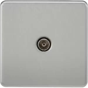 MLA Knightsbridge 1 Gang TV Outlet (Non-Isolated) Brushed Chrome - SF0100BC