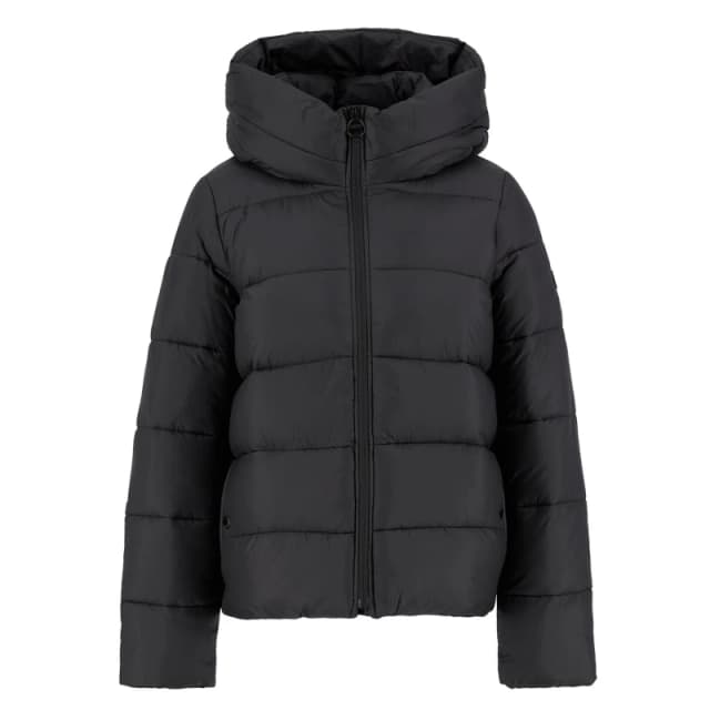Barbour International Womens Olivios Hooded Long Sleeve Full Zip Short Puffer Jacket Black female 10 (S)