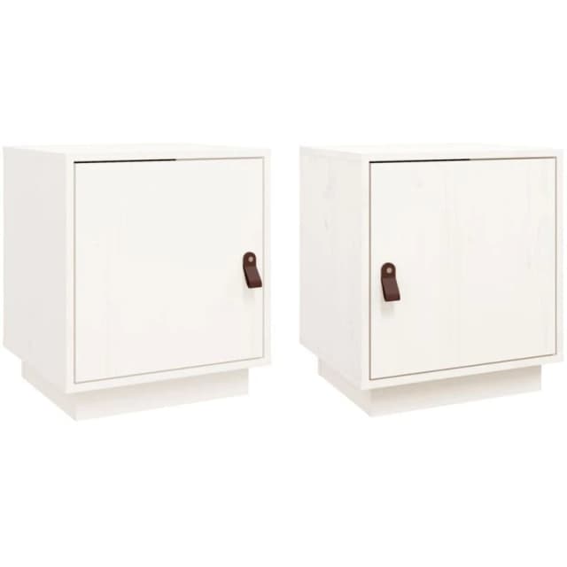 Vidaxl Bedside Cabinets 2 Pcs White 40X34X45cm Solid Wood Pine, White 818278