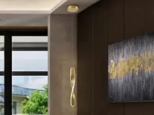 Twist Integrated LED Pendant Ceiling Light Brushed Gold 3000K