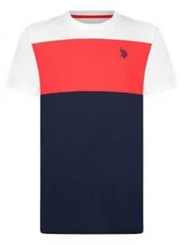 U.S. Polo Assn. Boys Colourblock T-Shirt - White