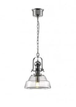 Small Dome Ceiling Pendant E27 Polished Chrome, Clear Glass