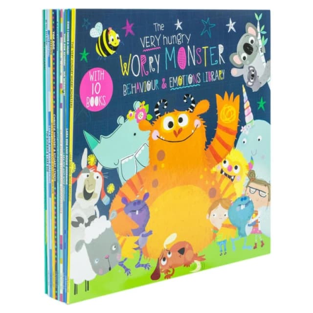 Very Hungry Worry Monster 10 Books Collection Set (Rhino Corn, Just Narwhal, Time for School No Worries) Rosie Greening and Lara Ede Books