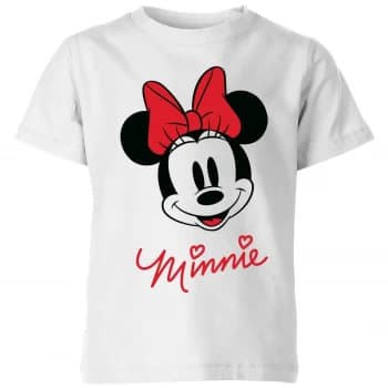 Disney Minnie Face Kids T-Shirt - White - 7-8 Years - White