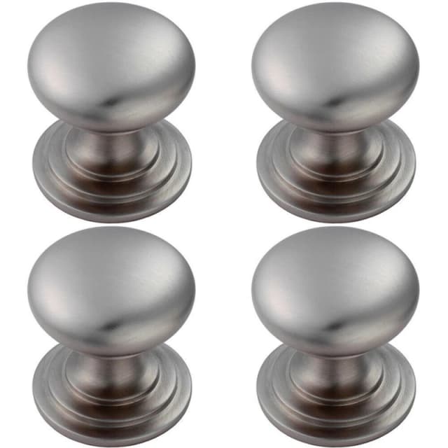 Loops 4x Victorian Round Cupboard Door Knob 25mm Dia Stainless Steel Cabinet Handle Metallics unisex