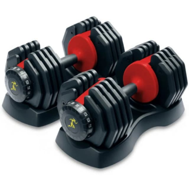 STRONGOLOGY Strongology Urban25 Pair Home Fitness Black Red Adjustable Smart Dumbbells from 2.5kg upto 25kg Training Weights Dumbbell 25Kg Urban Red P
