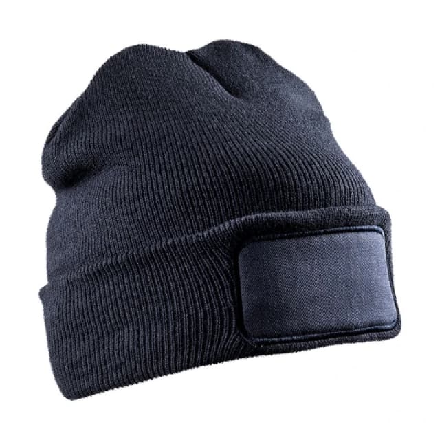 Result Result Men Double Knit Beanie in Navy Navy One Size Male 5059699441514