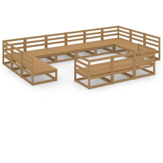 VIDAXL 13 Piece Garden Lounge Set Solid Pinewood Vidaxl 8720286473351