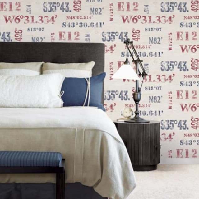 Galerie Deauville 2 Navy Blue Red White Naval Print Smooth Wallpaper