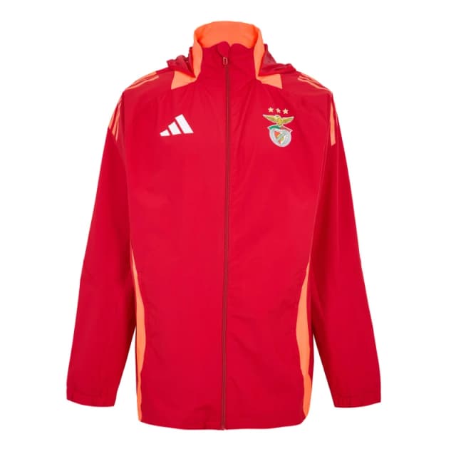 adidas Mens Benfica Autumn Winter Licensed Rain Anorak Power Red male S