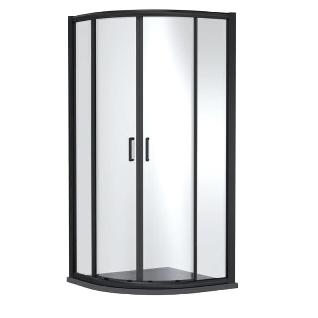 Balterley Quadrant Enclosure with Tray: 900 x 900mm Matt Black/Grey in Black Unisex