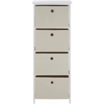 Premier Housewares - Lindo 4 Natural Fabric Drawers Cabinet