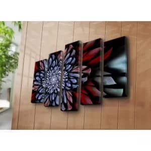 5PATK-244 Multicolor Decorative Canvas Painting (5 Pieces)