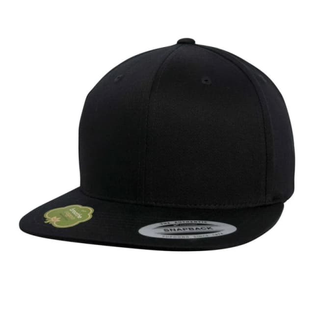Flexfit Mens Cotton Snapback Cap in Black Male One Size