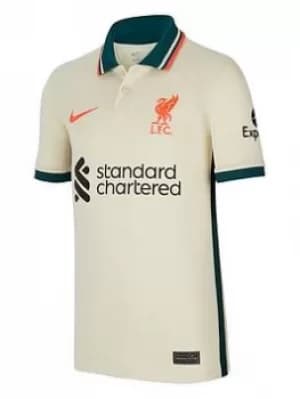 Nike Liverpool Fc Away Junior 21/22 Short Sleeve Shirt, Ivory, Size L