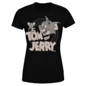 Tom & Jerry Circle Womens T-Shirt - Black