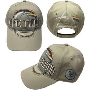 Pink Floyd - Dark Side of the Moon Album Distressed Mens Baseball Cap - Sand