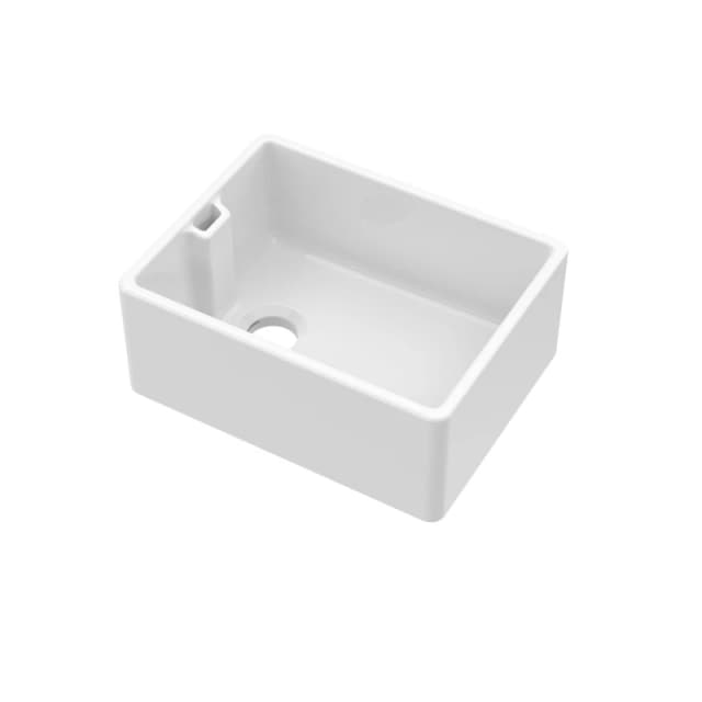 Balterley Fireclay Single Bowl Belfast Sink with Overflow 595mm White