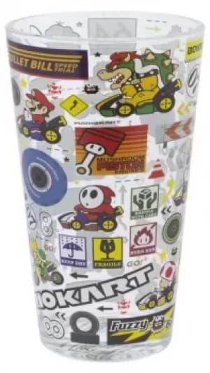 Super Mario Mario Kart Drinking Glass multicolour