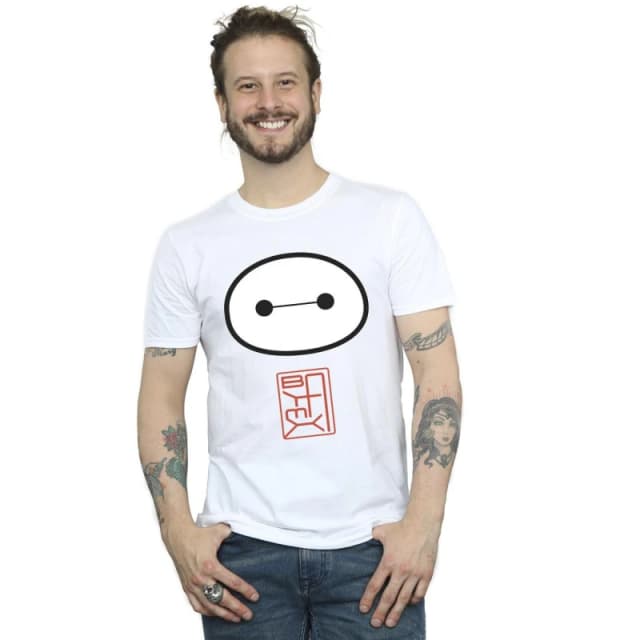 Disney Men Big Hero 6 Baymax Icon T-Shirt in White Size: Small White S Male 5059934877849