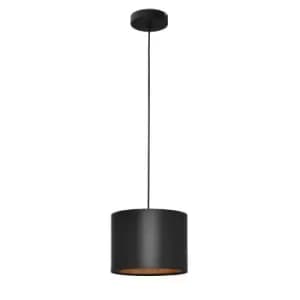 Alba Cylindrical Pendant Ceiling Light Black, Gold 20cm