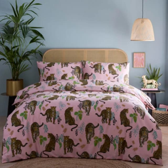 Portfolio Home Night Jaguar Pink Single Duvet Cover Set - Hlc