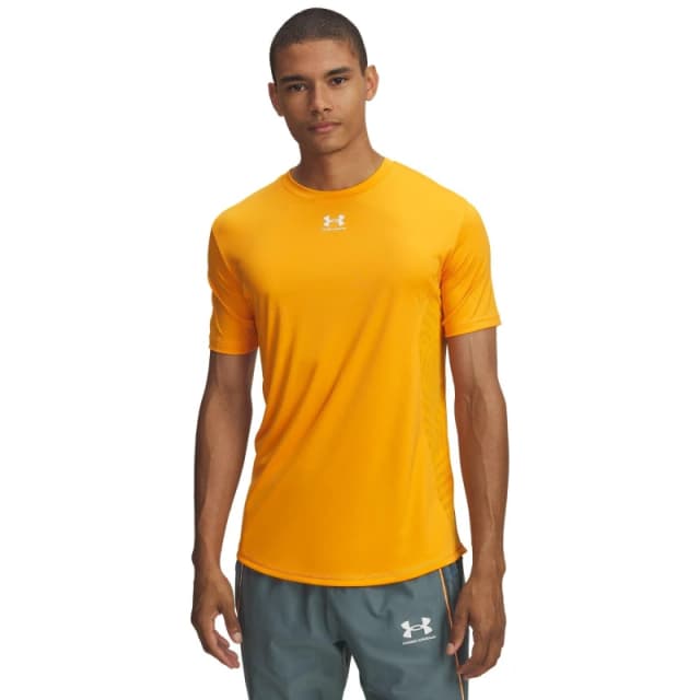 Under Armour Mens Chal Short-Sleeve Performance T-Shirt Orange/Grey male S