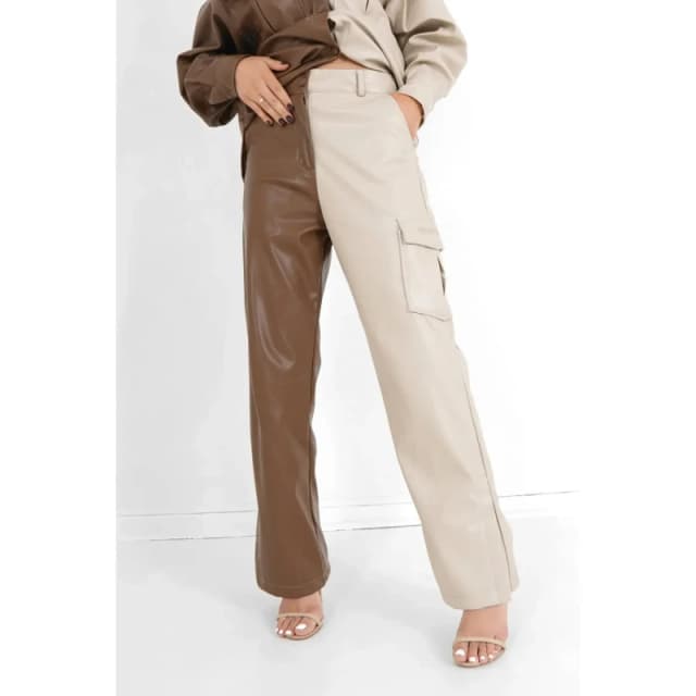 Sixth June Womens faux leather trousers Sixth June Beige Female M