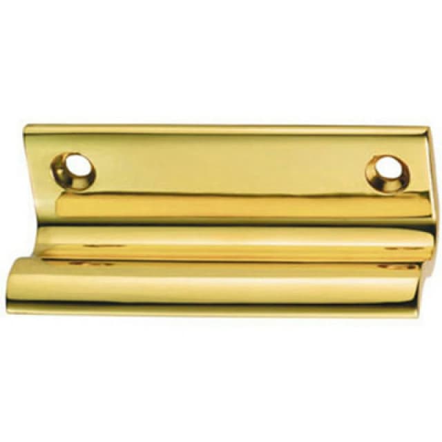 Loops Sash Window Lift Handle 62 x 20mm 47mm Fixing Centres Polished Brass Metallics