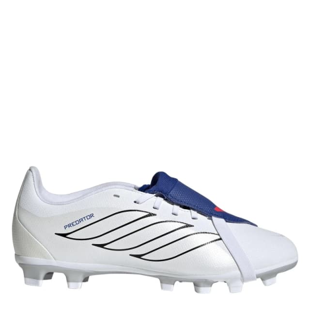 adidas Kids adidas Predator Fold-Over Tongue Club Firm Ground Football Boots White/Blue male 3 (35.5)