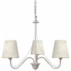 Helam Malbo Multi Arm Chandeliers With Shades White, Gold 50cm