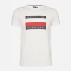Tommy Hilfiger Mens Corporation Stripe Box T-Shirt - White - M