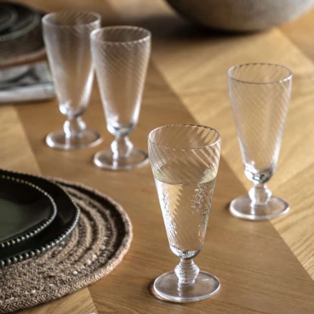 EDITE Set of 4 Vela Champagne Flutes in Clear Transparent ONE SIZE
