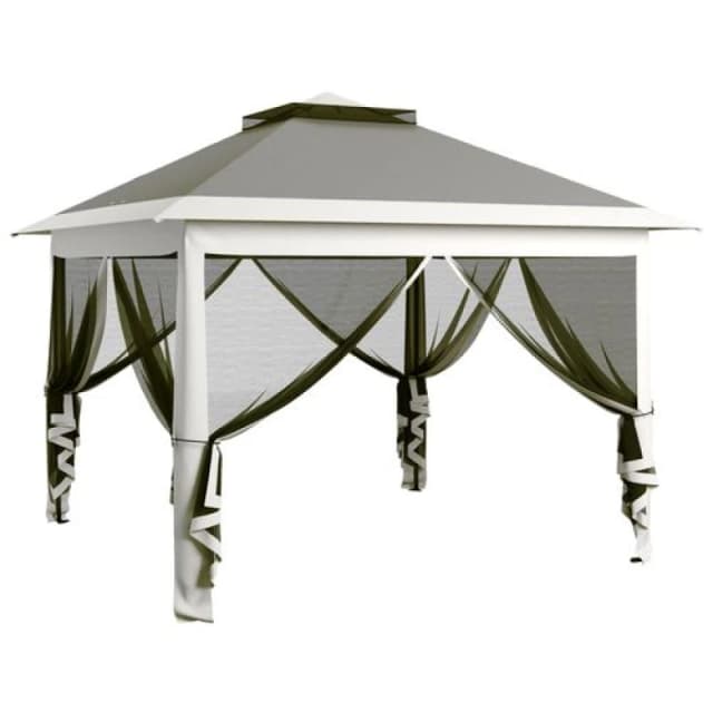 Outsunny Pop Up Gazebo Height Adjustable Canopy Tent w/ Carrying Bag - Dark Grey TJ Hughes 5056725386818
