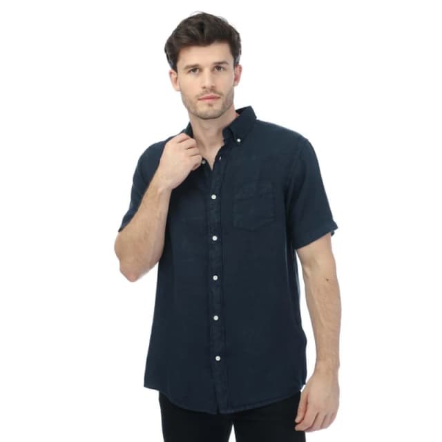Gant Regular Ut Garment Dyed Linen Shirt - Blue Blue M