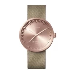 Leff Amsterdam LT71033 D38 Rose Gold Tone Cordura Wristwatch