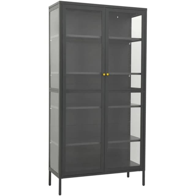 VIDAXL Display Cabinet Anthracite 90x40x180cm Steel and Tempered Glass Vidaxl 8720286564462