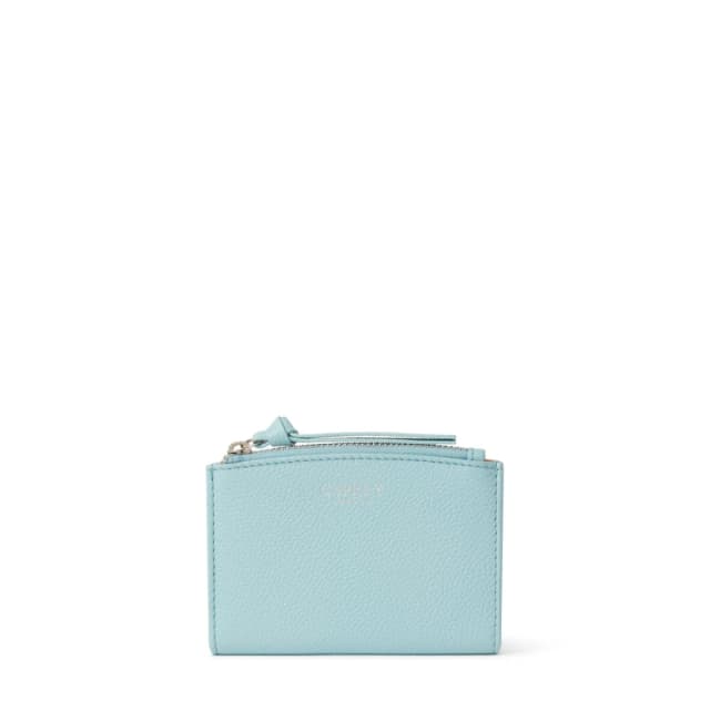 Osprey London OSPREY LONDON Molly Curved Bi-Fold Leather Card Holder Pale Blue female One Size
