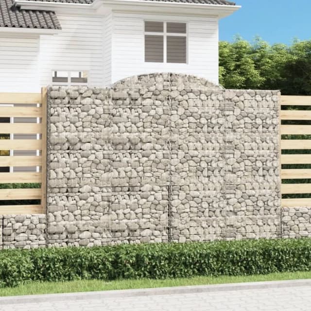 VIDAXL Arched Gabion Baskets 7 pcs 300x50x220/240cm Galvanised Iron Vidaxl 8720845573973