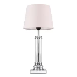 Knowles Touch Table Lamp with Dusty Pink Aspen Shade